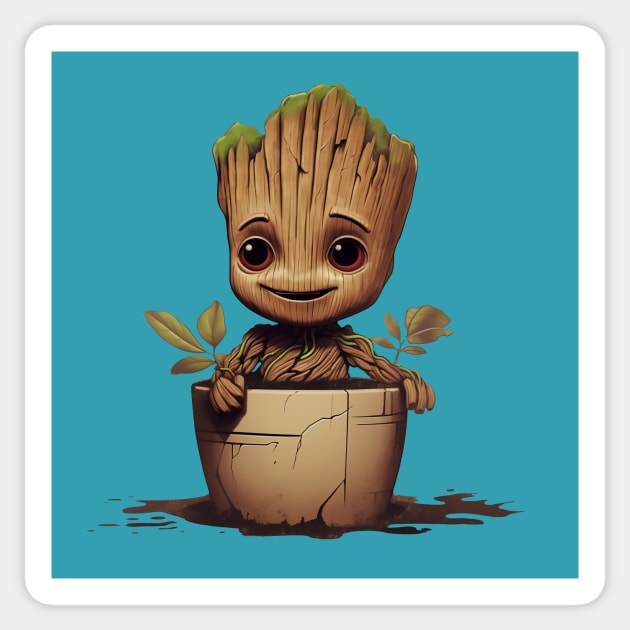 Happy Baby Groot Sticker by DavidLoblaw